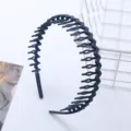 Dark blue teeth headband for women, non-slip plastic hair hoop for face washing daily. - Toothed Headband / Navy Blue