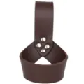 Medieval brown leather sword frog scabbard belt loop holder weapon accessory detail view - Red Brown
