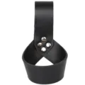 Medieval leather sword frog holder black belt loop harness costume cosplay accessory gear - Black