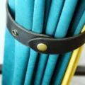 Nordic PU leather curtain tieback snap button drapery holdback home decor curtain accessories - Black
