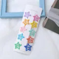 Bunte stern haarnadeln set süße bonbon farbe bobby pins mode metall haarzubehör - Leuchtende fünfzackige Sterne (10 Stk./Karte)