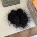Elastico capelli trasparente soffice nero elegante nappina legatura capelli chignon moda accessori - Nero