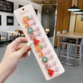 Set carino di fermagli per capelli di frutta per bambini clip a becco d'anatra dolci per ragazze. - Set da 10 Pezzi Fungo Anguria