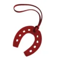 Roter Leder Hufeisen Taschenanhänger mit Schlaufe schickes Accessoire für Handtaschen - Rot