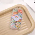 Cute colorful hair ties for kids, high elasticity rubber bands in portable box, baby hair accessories. - Heart Hair Ties (Box of 60)