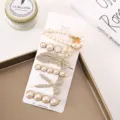 Pearl hair clip set, elegant rhinestone feather hairpin, Korean style hair accessories for women. - Feather 6-piece Set