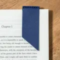 Leather corner page marker bookmark detail, PU leather student reading book marker, durable style - Blue