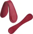 Red leather magnetic bookmark, double sided clip for reading, durable book marker. - Red