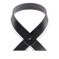Nordic style black PU leather curtain tieback buckle punch-free home window decor strap. - Black