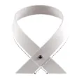 White PU leather curtain tieback, minimalist Nordic style window drape buckle strap variant. - White