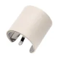 Minimalist metal hair hook, elegant Morandi beige PU leather ponytail cuff accessory - Ivory