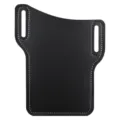 Black PU leather belt phone pouch holster pocket for outdoor survival smartphone case - Black