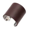 Brown PU Leather Metal Hair Hook Ponytail Cuff Minimalist Hair Clip Fashion Accessory - Reddish Brown