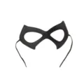 Black leather superhero domino mask for Halloween costume party dress up role play props. - One Size / Black