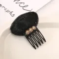 Insert de volume de cheveux noir avec peigne à fleurs strass pour coiffure volumineuse. - Rembourrages de cheveux respirants champagne