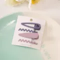 Metall Haarklammern Set, süße Wellen und Klipp Haarspangen in Lila und Rosa, süße Haaraccessoires. - Lilafarbenes 4er-Set