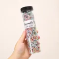 Children small colorful hair ties in a clear storage jar, elastic braided bands for daily use. - Twisting Figure / 300 Pieces/Pack / Candy Color