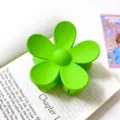 Pince à cheveux fleur mate verte jolie pince requin accessoire de coiffure pour femmes filles - Grande pince à cheveux fleur verte