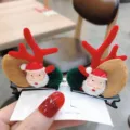 Leuke kerst rendier kerstman haarspelden, feestelijke haaraccessoires voor vrouwen. - Groene Bal Kerstman / Eén Paar / Groene Pompom Kerstman