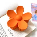 Pince à cheveux fleur orange mate jolie pince requin pour femmes accessoires de coiffure doux - Grande pince à cheveux fleur orange