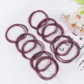 Korean style high elasticity triple hair tie simple fresh adult hair band daily ponytail holder - Rose Red