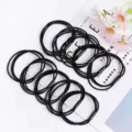 Black high elasticity 3-in-1 hair ties adult basic hair bands minimalist style pony tail holders - Black