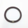 Brown thickened elastic hair tie, minimalist stretchy scrunchie for daily hair styling. - Coffee