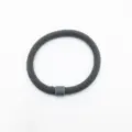 Dark grey elastic hair tie with bead, durable nylon mesh scrunchie for daily styling - Dark Gray
