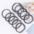Dark grey elastic hair ties, simple 3-in-1 design for daily styling, durable and flexible. - Light Gray