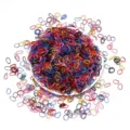 Colorful rubber hair bands for kids and women, stretchy elastic hair ties in bulk pack detail view. - Small Size (1000 Pieces/Pack) / Multicolor
