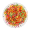 Detailed view of colorful disposable hair rubber bands, vibrant assorted colors for styling. - Large Size (1000 Pieces/Pack) / Fluorescent Colors