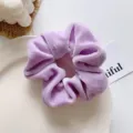 Chouchou en velours violet, élastique à cheveux doux, accessoire de coiffure mignon pour femmes. - Mauve Clair