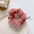 Chouchou de cheveux en velours rose pour femmes, attache élastique douce style quotidien. - Rose Coréen