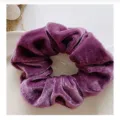 Chouchou à cheveux en velours violet pour femmes et filles, élastique doux, accessoire élégant. - Violet foncé