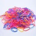 Colorful elastic hair ties for kids, durable stretchy rubber bands for daily styling and ponytails. - Pearlescent