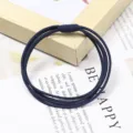 Élastique à cheveux bleu foncé quatre en un attache queue de cheval nœud fait main accessoire - Lot de 4 / Bleu marine