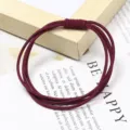 Elastico per capelli bordeaux con nodo fatto a mano, accessorio per capelli dolce e versatile. - Confezione da 4 / Rosso