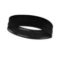 Black sports headband for yoga fitness running, breathable knit sweatband with silicone grip. - Standard / Black