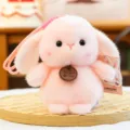 Adorable colgante de conejito de peluche rosa, llavero de animal suave para bolsos. - Conejo