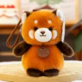 Lindo panda rojo peluche llavero colgante suave animal muñeca bolso encanto regalo bonito - Mapache