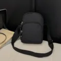 Black crossbody shoulder bag for women, casual lightweight solid color phone purse daily. - Black