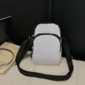 Lightweight casual crossbody bag for women, compact solid color phone pouch with straps. - Off White
