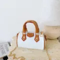 Kids mini pillow bag with chain fashion trendy crossbody shoulder handbag for boys and girls. - White