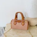 Kids mini shoulder bag stylish chain pillow bag cute toddler crossbody handbag purse for girls boys - Tan