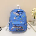 Cute cartoon kids school bag with shark print, large capacity backpack for kindergarten students. - Blue Style Three