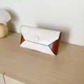 Women colorblock clutch bag elegant evening purse minimalist casual handbag chic fashion accessory - Off White