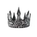 Middeleeuwse Koning Kroon Halloween Maskerade Feest Cosplay Kostuum Hoofdtooi Zilver - Stijl A Dubbele Maankroon (Zilver)