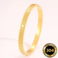 Luxus 18k vergoldet edelstahl kleeblatt gestreift armreif armspange damen eleganter schmuck - Gestreifter Vierblatt-Blumenstil / Gold
