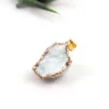Naturkristall Rohstein Anhänger mit vergoldeten Kanten, ideal für DIY Schmuckherstellung. - Amazonit