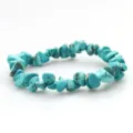 Natural turquoise chip gemstone beaded stretch bracelet for women daily fashion jewelry - Turquoise